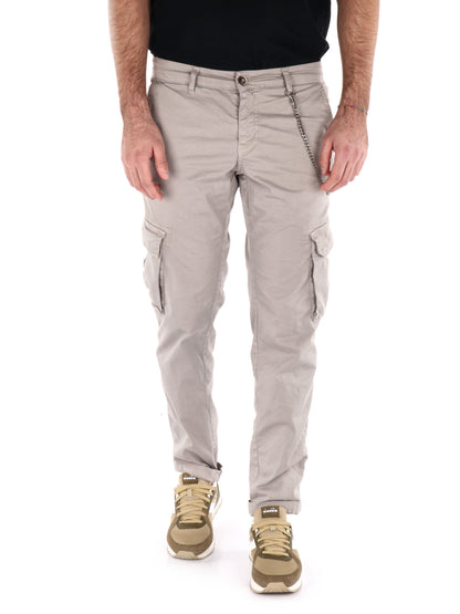 Pantaloni cargo Tornado Catena Spago da uomo beige in lycra