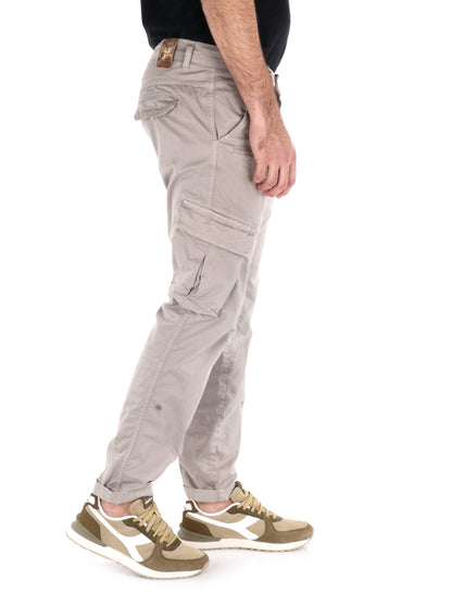 Pantaloni cargo Tornado Catena Spago da uomo beige in lycra