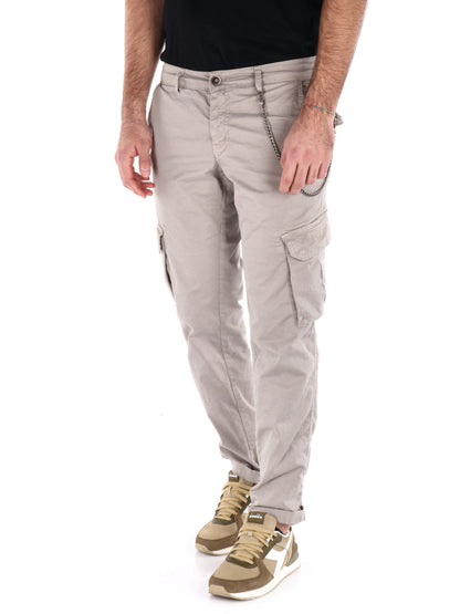 Pantaloni cargo Tornado Catena Spago da uomo beige in lycra