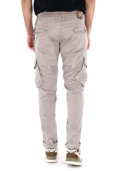 Pantaloni cargo Tornado Catena Spago da uomo beige in lycra