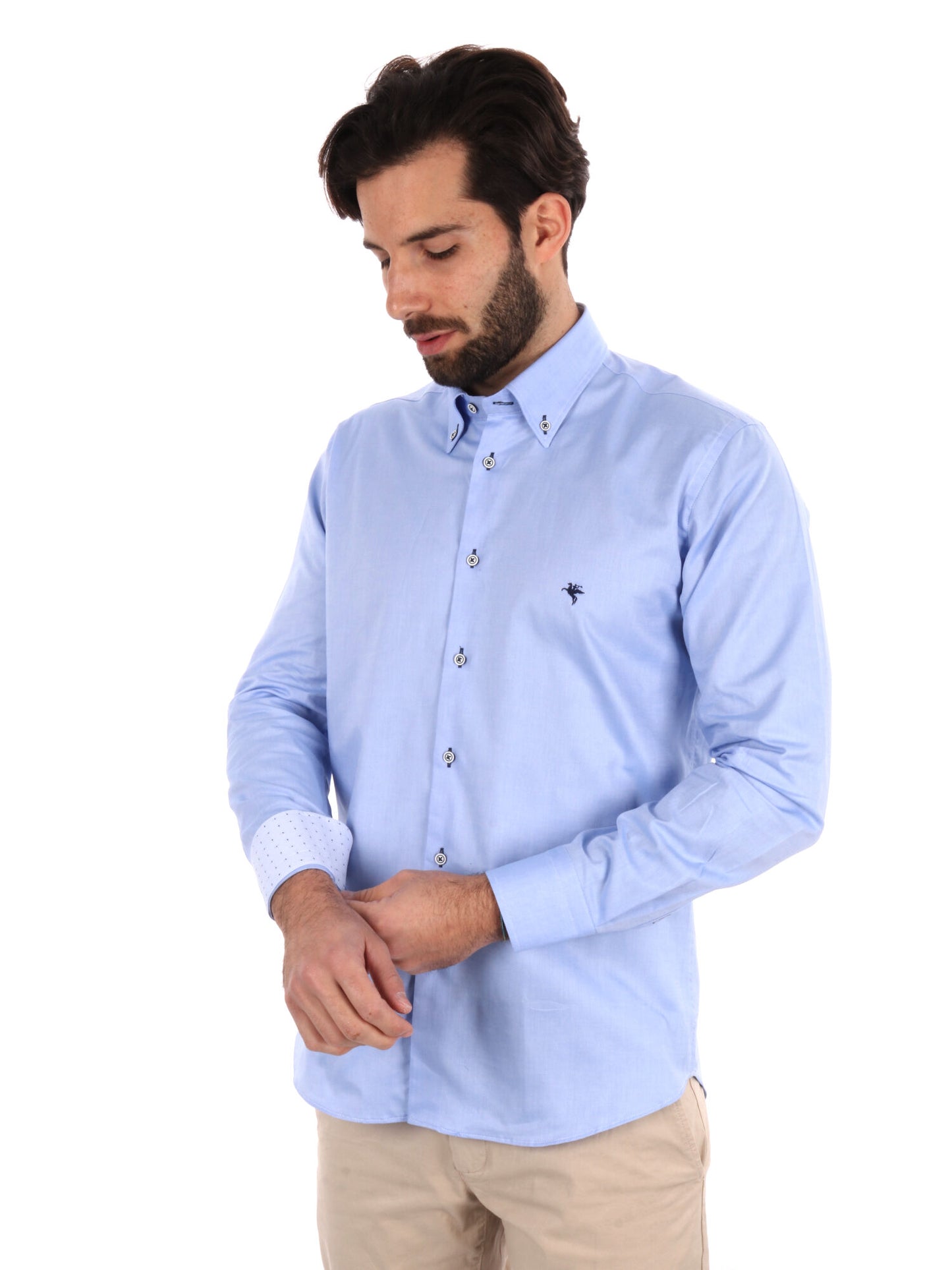 Camicia uomo FB Trieste in cotone azzurra slim fit elegante