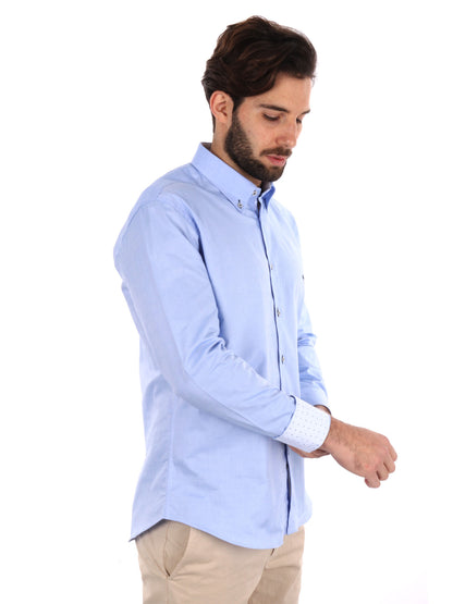 Camicia uomo FB Trieste in cotone azzurra slim fit elegante
