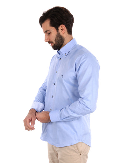 Camicia uomo FB Trieste in cotone azzurra slim fit elegante