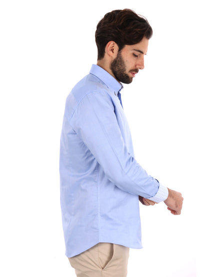 Camicia uomo FB Trieste in cotone azzurra slim fit elegante