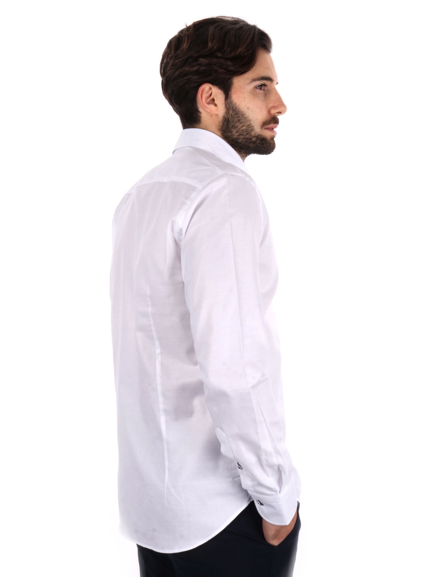 Camicia uomo FB Trieste bianca in cotone slim per cerimonie