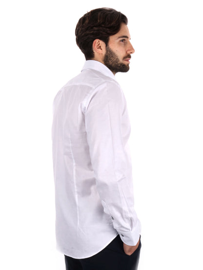 Camicia uomo FB Trieste bianca in cotone slim per cerimonie