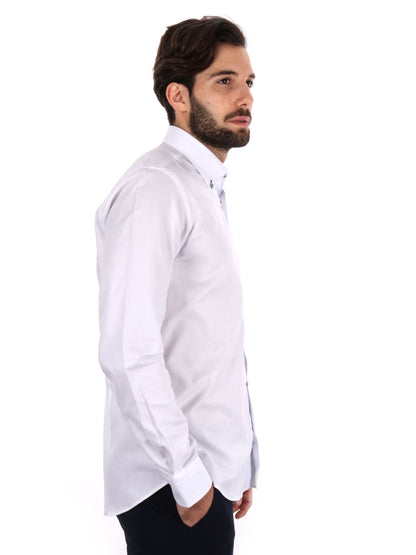 Camicia uomo FB Trieste bianca in cotone slim per cerimonie
