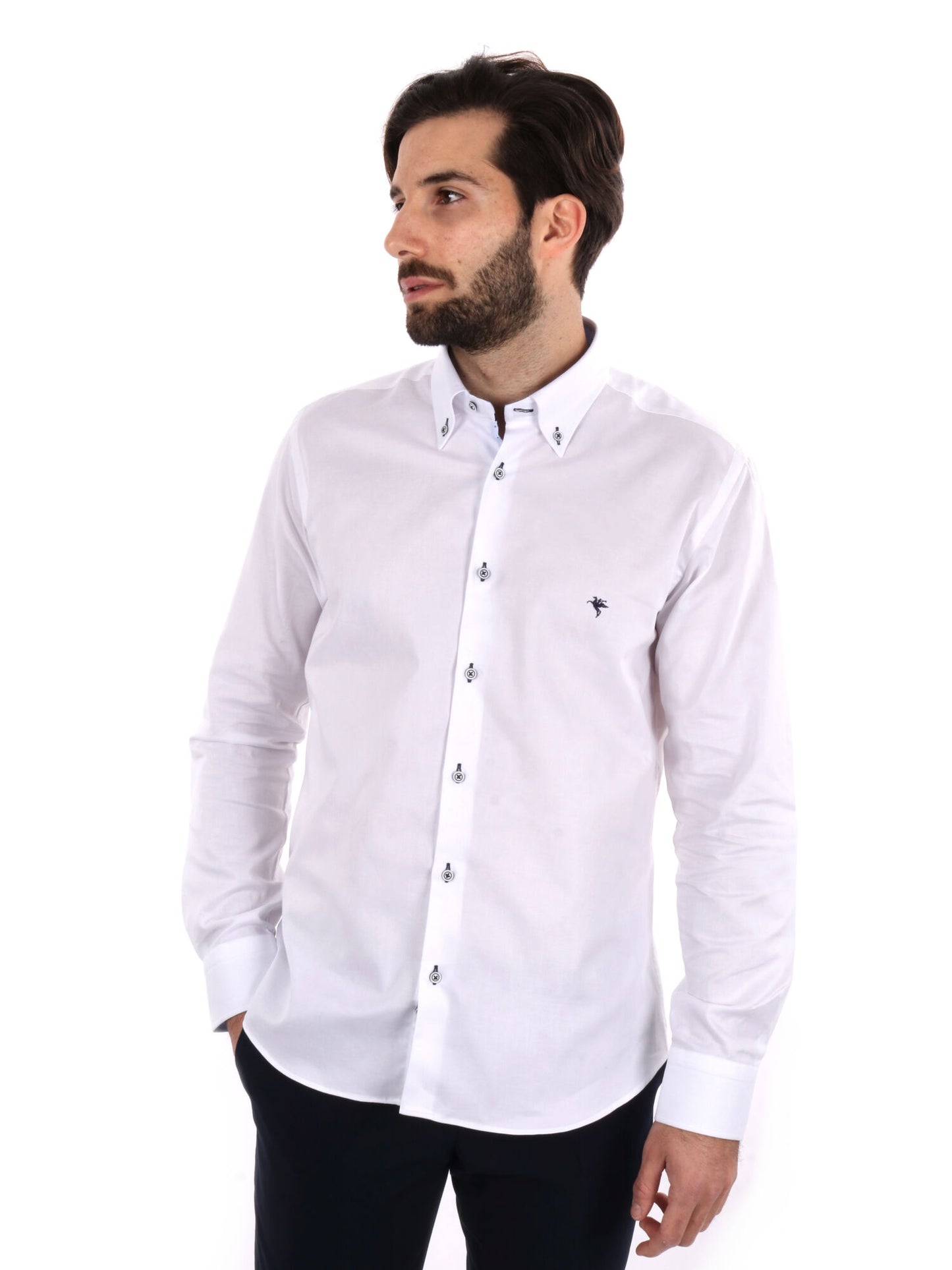 Camicia uomo FB Trieste bianca in cotone slim per cerimonie