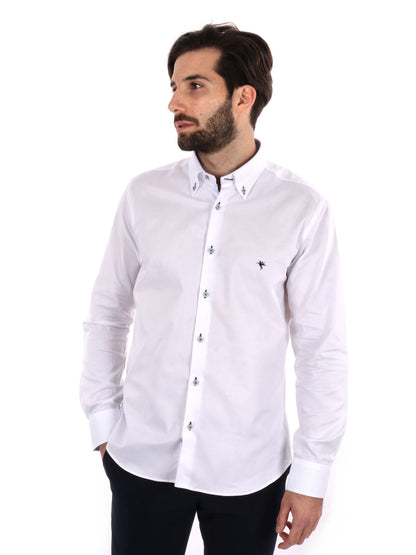 Camicia uomo FB Trieste bianca in cotone slim per cerimonie