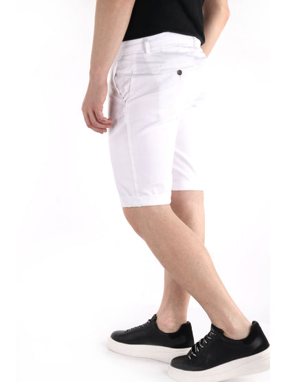 Bermuda Vanni slim da uomo in lycra bianca, stile casual