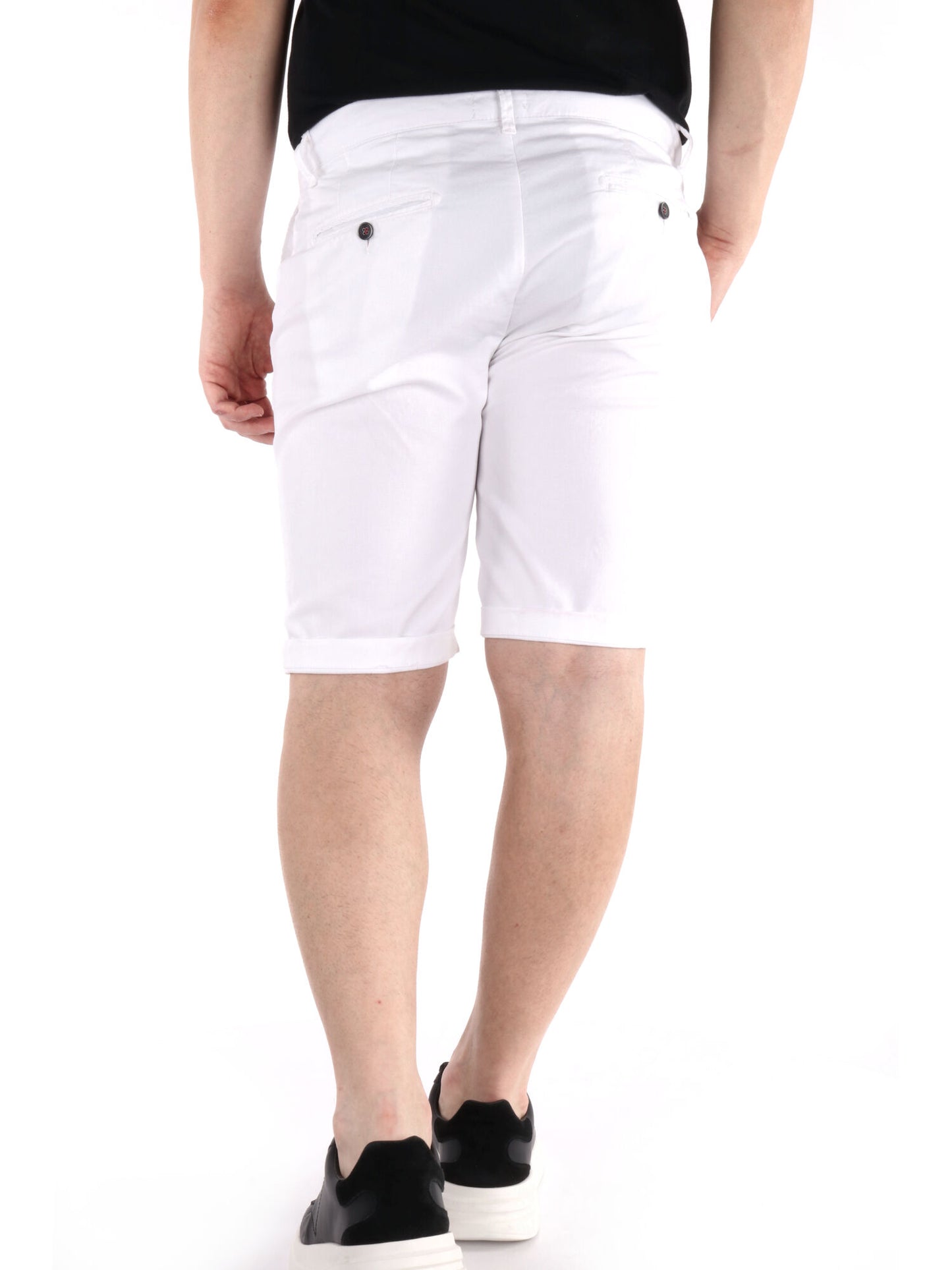 Bermuda Vanni slim da uomo in lycra bianca, stile casual