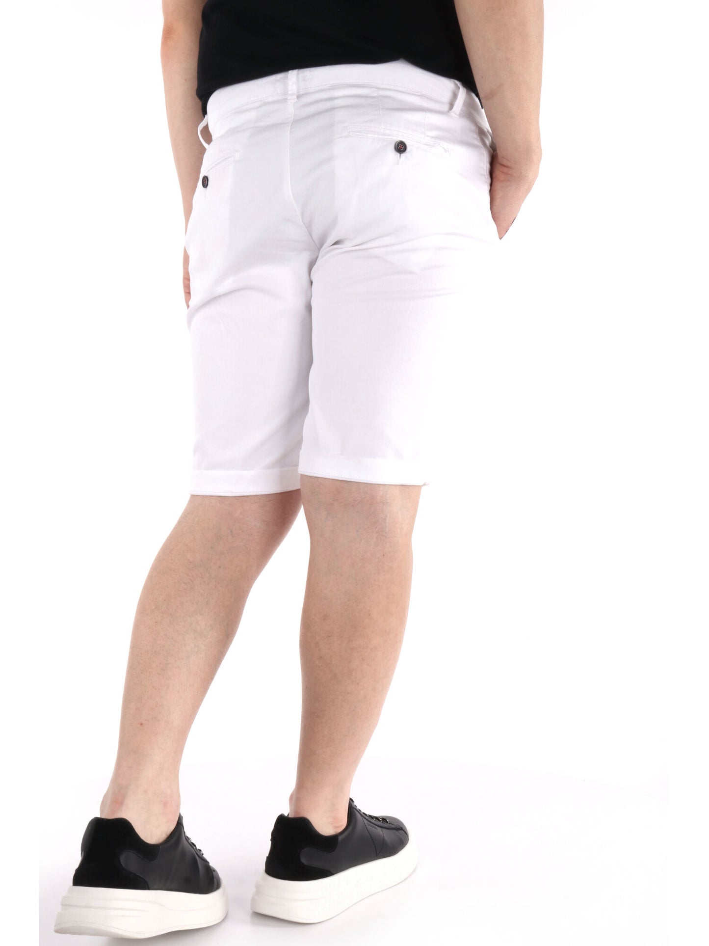 Bermuda Vanni slim da uomo in lycra bianca, stile casual