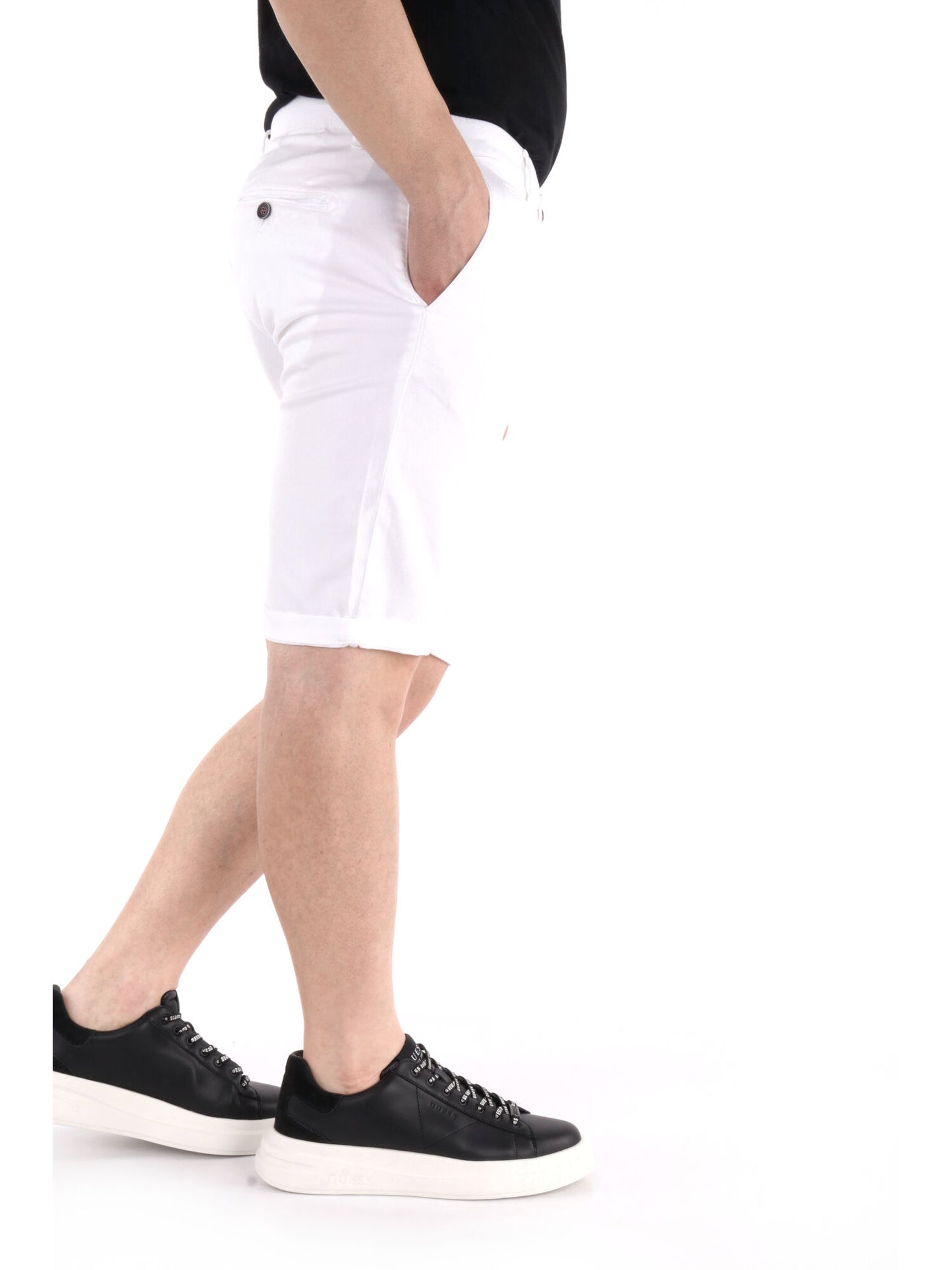 Bermuda Vanni slim da uomo in lycra bianca, stile casual