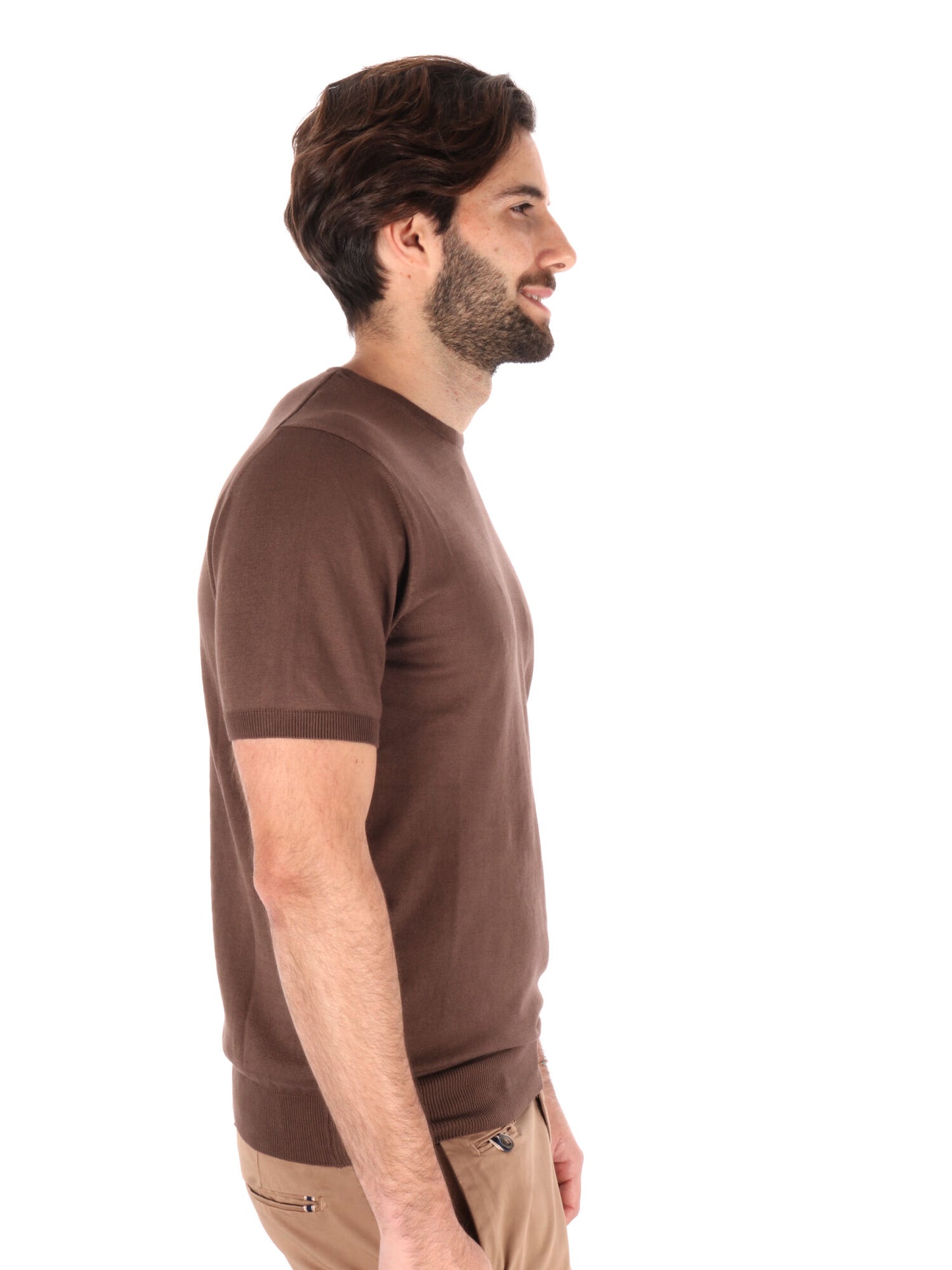 T-SHIRT IN MAGLIA VITTI FB UOMO TABACCO
