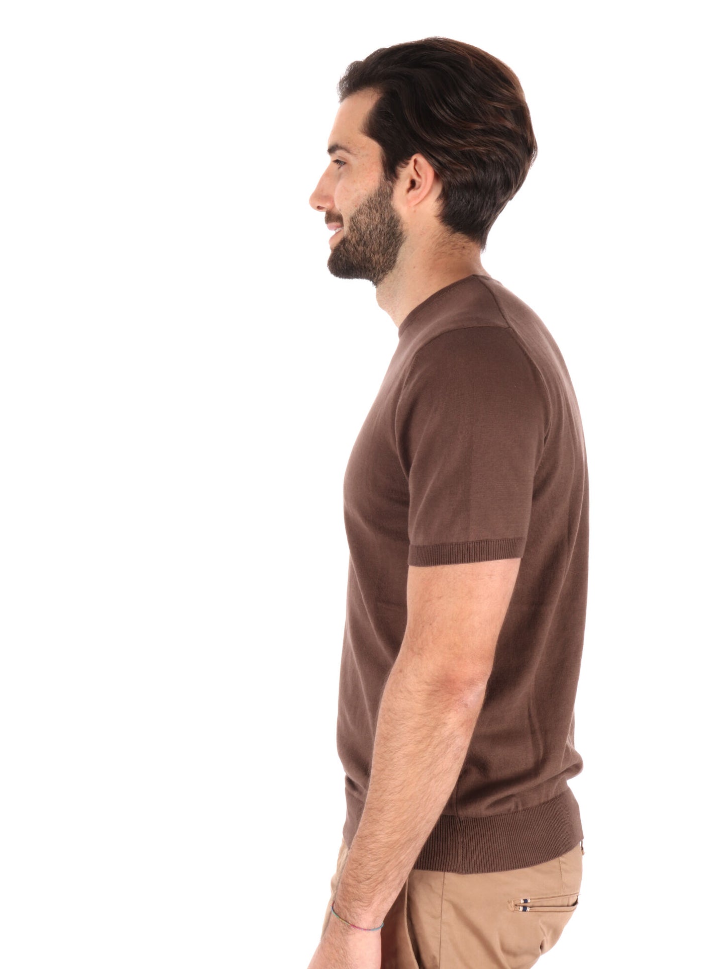 T-SHIRT IN MAGLIA VITTI FB UOMO TABACCO