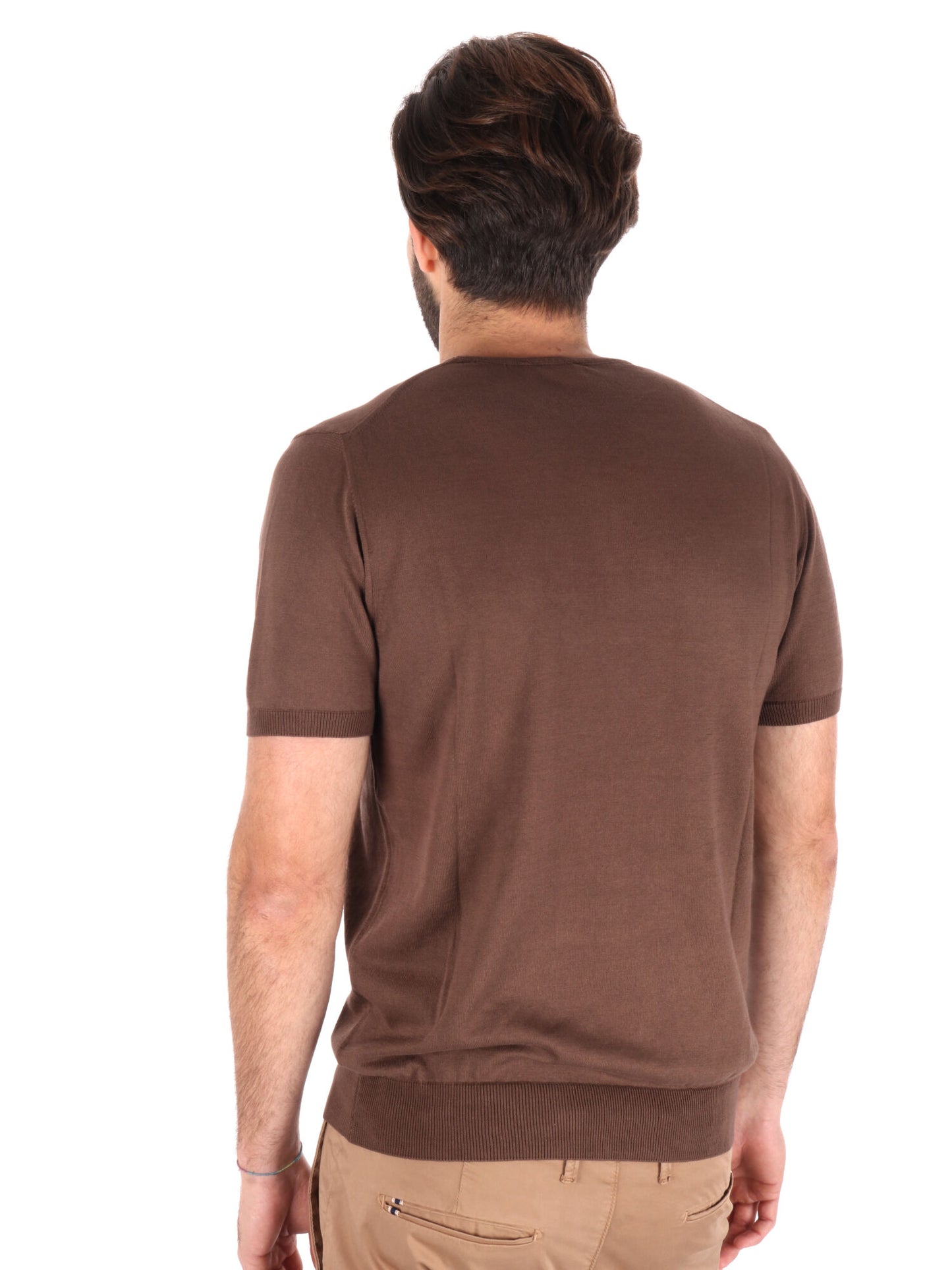 T-SHIRT IN MAGLIA VITTI FB UOMO TABACCO