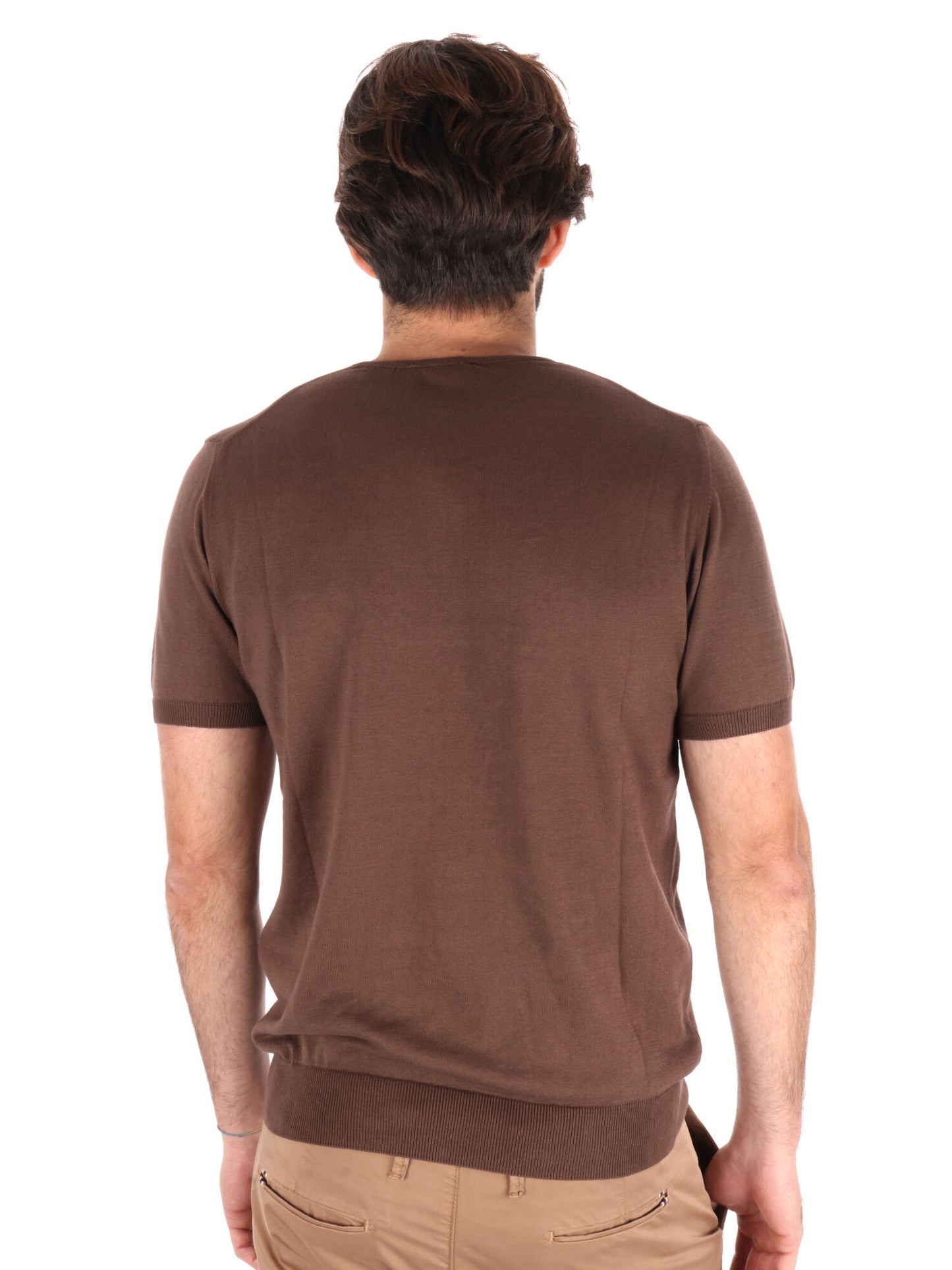 T-SHIRT IN MAGLIA VITTI FB UOMO TABACCO