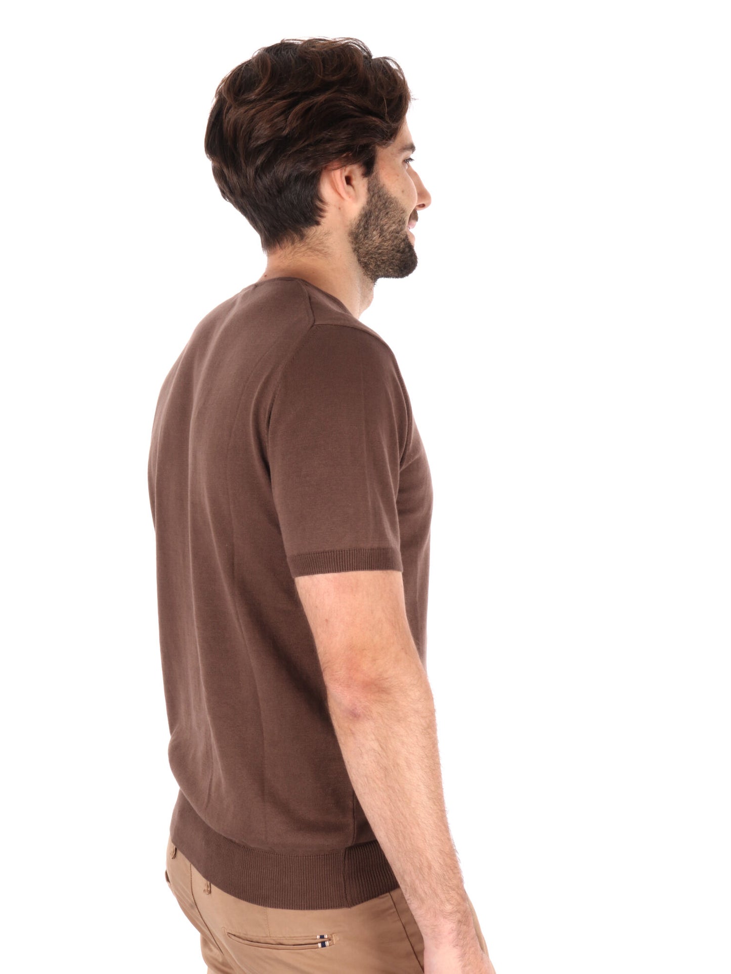 T-SHIRT IN MAGLIA VITTI FB UOMO TABACCO
