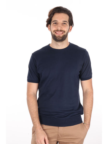 T-SHIRT IN MAGLIA VITTI FB UOMO BLU