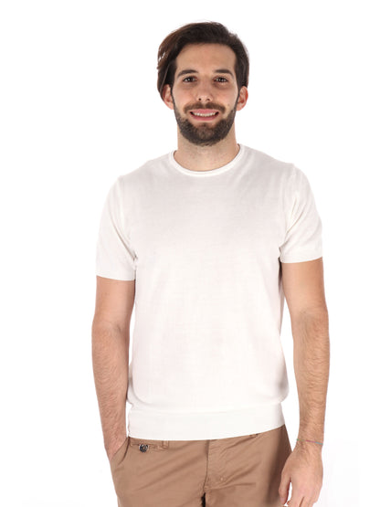 T-SHIRT IN MAGLIA VITTI FB UOMO BIANCO