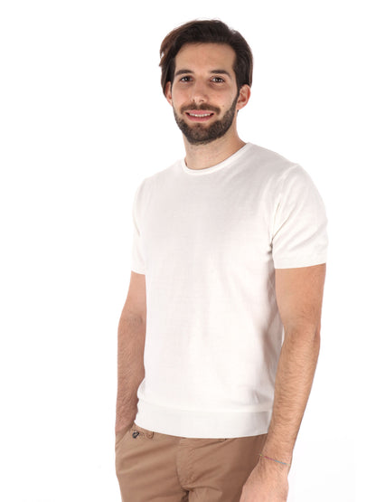T-SHIRT IN MAGLIA VITTI FB UOMO BIANCO