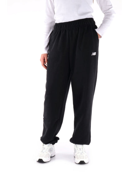 Pantaloni tuta sportivi da donna New Balance neri in tessuto sintetico