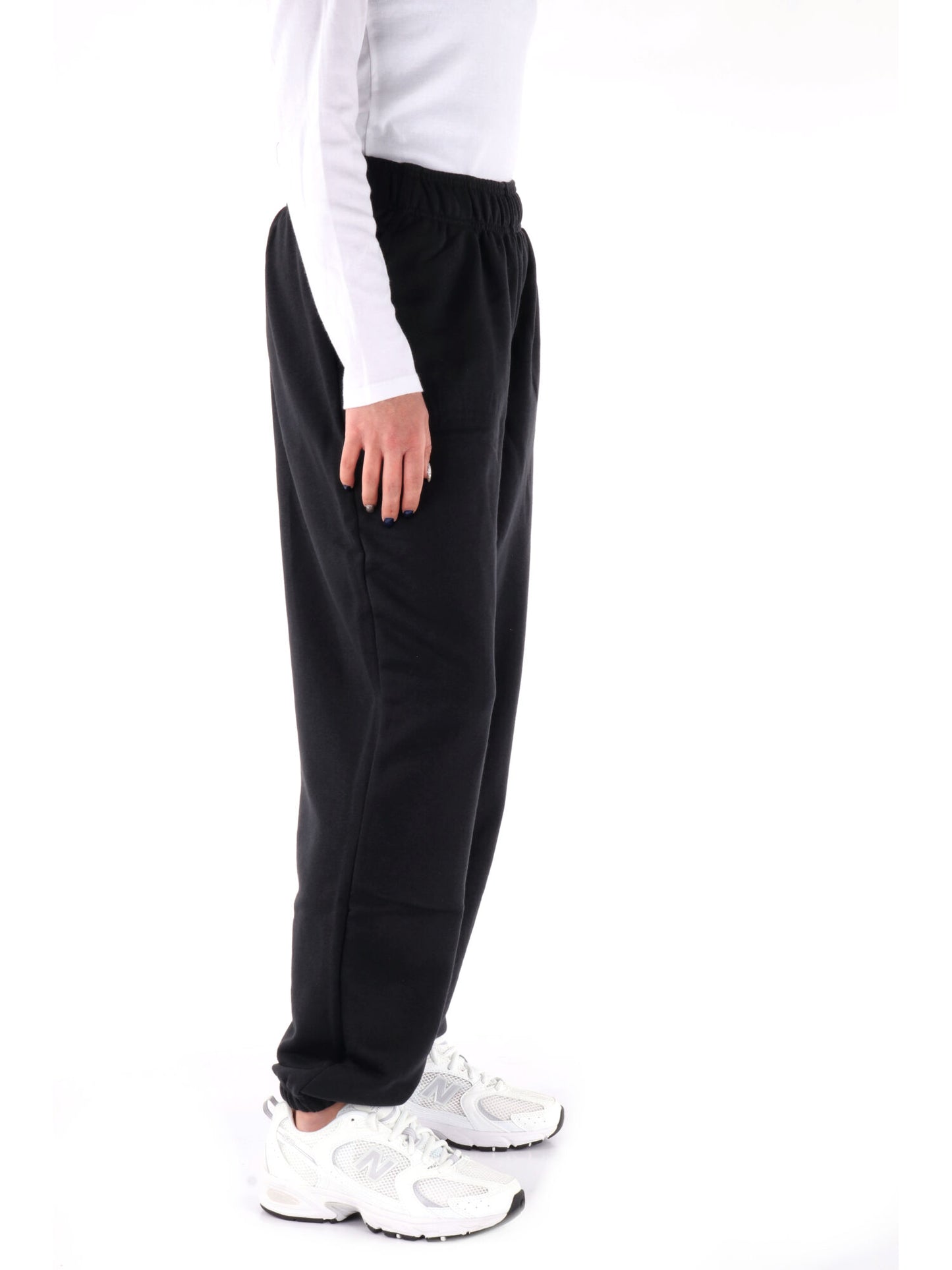 Pantaloni tuta sportivi da donna New Balance neri in tessuto sintetico