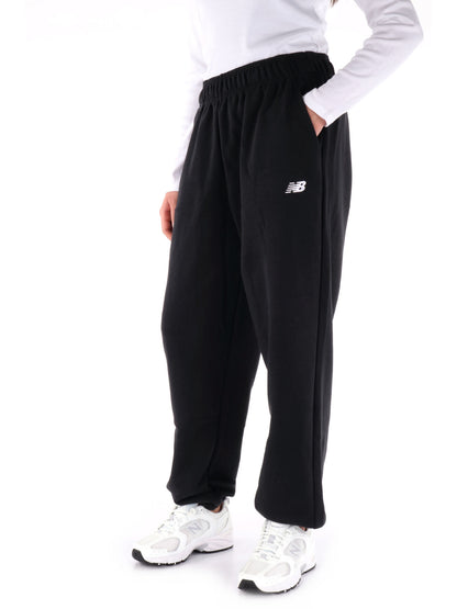 Pantaloni tuta sportivi da donna New Balance neri in tessuto sintetico
