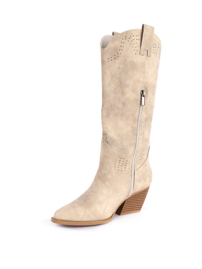 STIVALE TEXANO QUEEN HELENA DONNA BEIGE