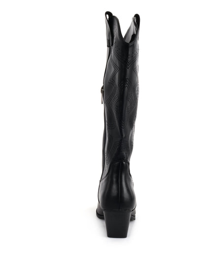 Stivaletti texani da donna Queen Helena neri con tacco western