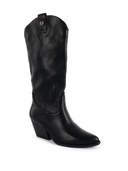 Stivaletti texani da donna Queen Helena neri con tacco western