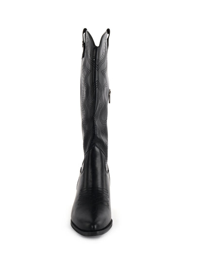 Stivaletti texani da donna Queen Helena neri con tacco western