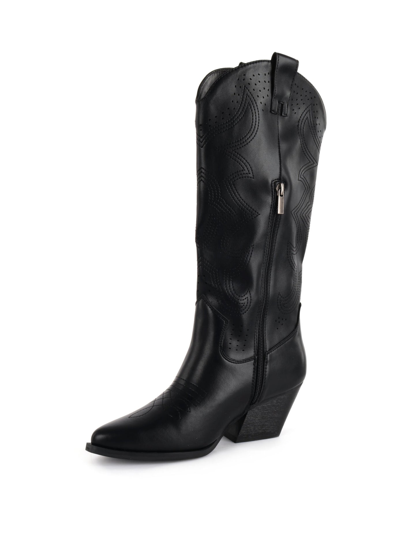 Stivaletti texani da donna Queen Helena neri con tacco western