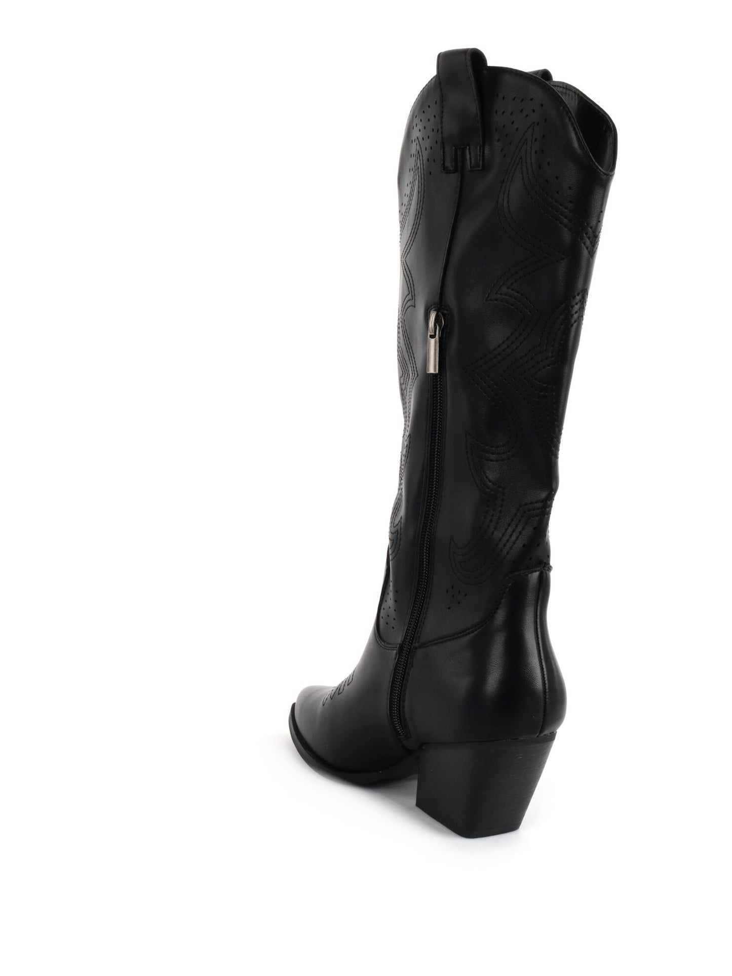 Stivaletti texani da donna Queen Helena neri con tacco western