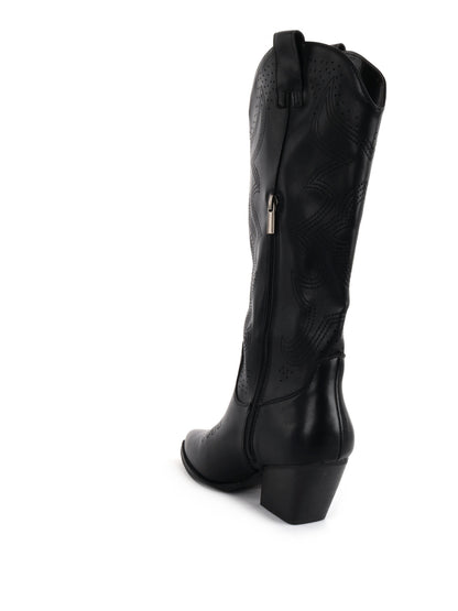 Stivaletti texani da donna Queen Helena neri con tacco western