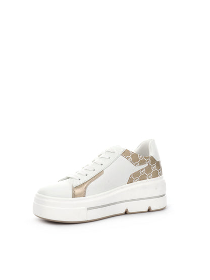 SNEAKERS CON PLATFORM QUEEN HELENA DONNA BIANCO ORO