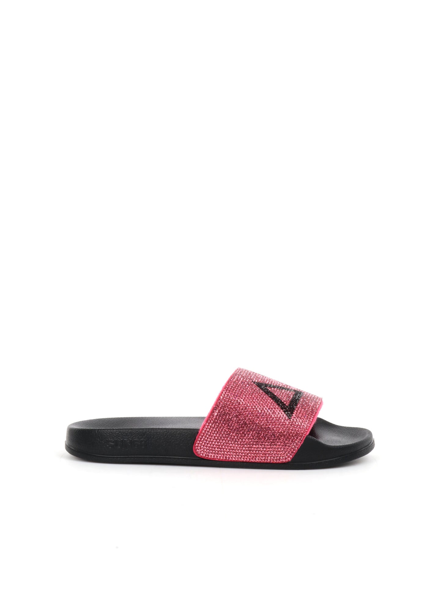 CIABATTA SLIPPERS STRASS  SUN68 DONNA NERO FUXIA