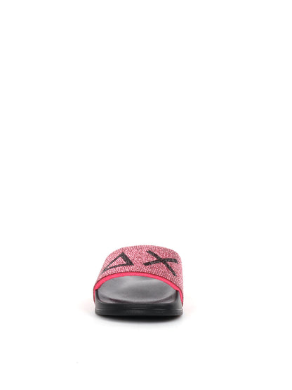 CIABATTA SLIPPERS STRASS  SUN68 DONNA NERO FUXIA