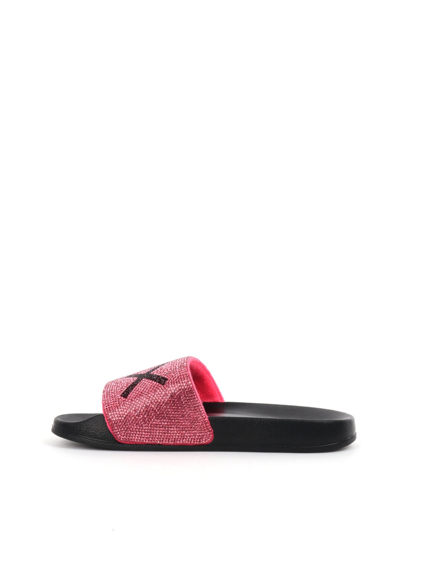 CIABATTA SLIPPERS STRASS  SUN68 DONNA NERO FUXIA