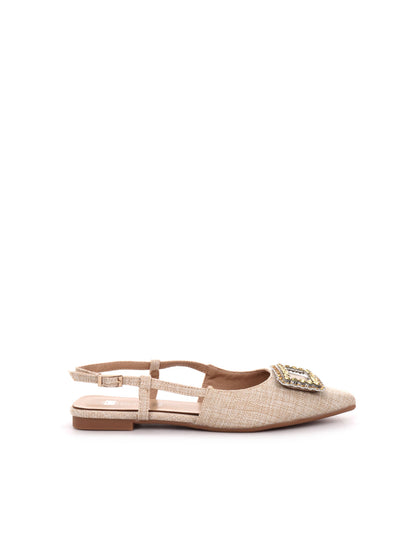 SLINGBACK BASSA CON FIBBIA CLYO' DONNA BEIGE