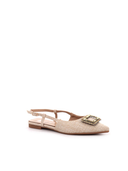 SLINGBACK BASSA CON FIBBIA CLYO' DONNA BEIGE