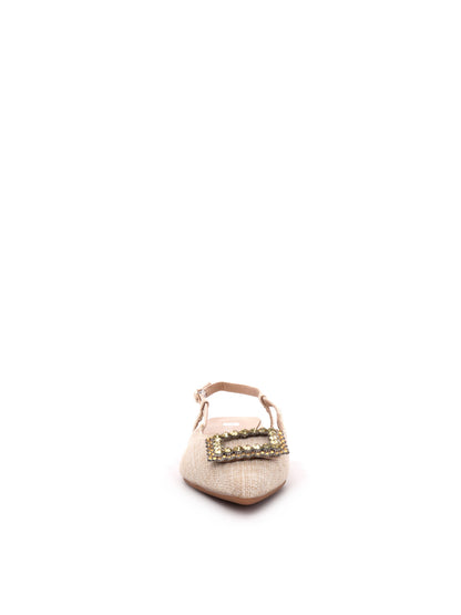SLINGBACK BASSA CON FIBBIA CLYO' DONNA BEIGE