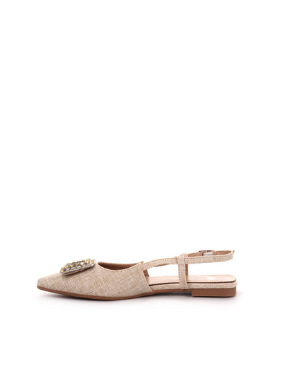 SLINGBACK BASSA CON FIBBIA CLYO' DONNA BEIGE