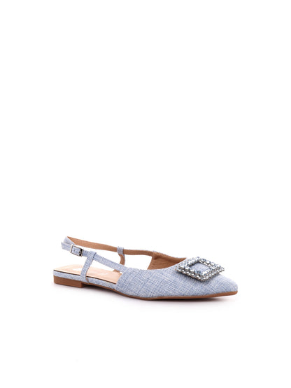 SLINGBACK BASSA CON FIBBIA CLYO' DONNA AZZURRO