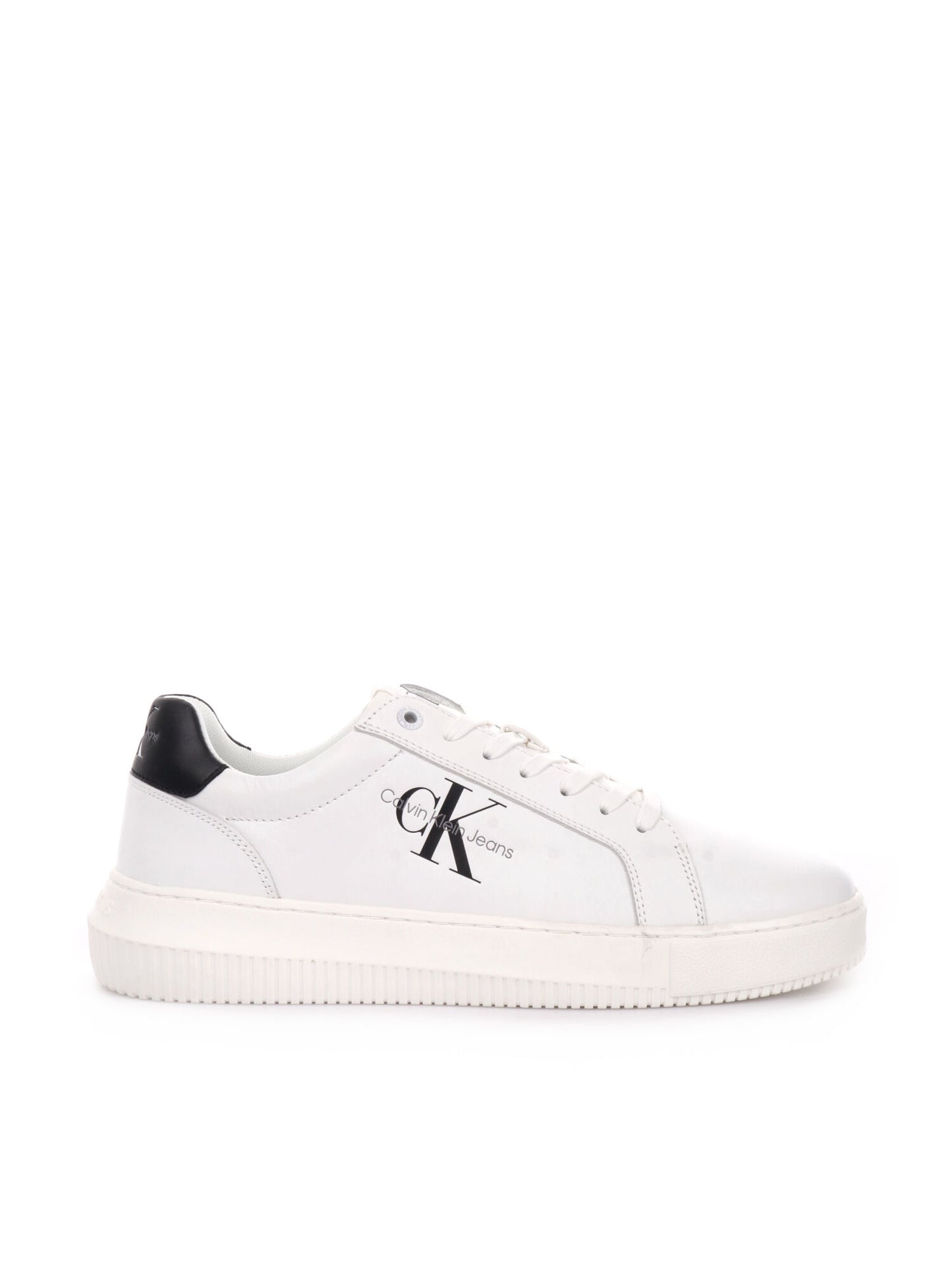 SNEAKER CHUNCKY IN PELLE CALVIN KLEIN JEANS UOMO BIANCO-NERO