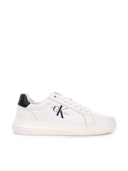 SNEAKER CHUNCKY IN PELLE CALVIN KLEIN JEANS UOMO BIANCO-NERO