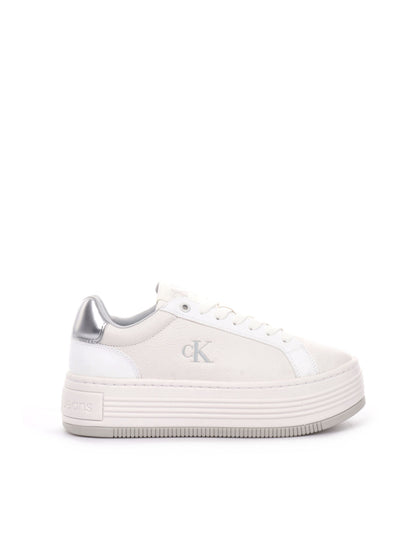 SNEAKERS BOLD FLATFORM LOW CALVIN KLEIN JEANS DONNA BIANCO ARGENTO