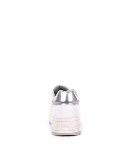 SNEAKERS BOLD FLATFORM LOW CALVIN KLEIN JEANS DONNA BIANCO ARGENTO