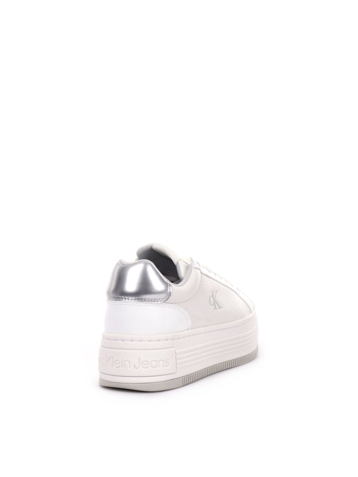 SNEAKERS BOLD FLATFORM LOW CALVIN KLEIN JEANS DONNA BIANCO ARGENTO