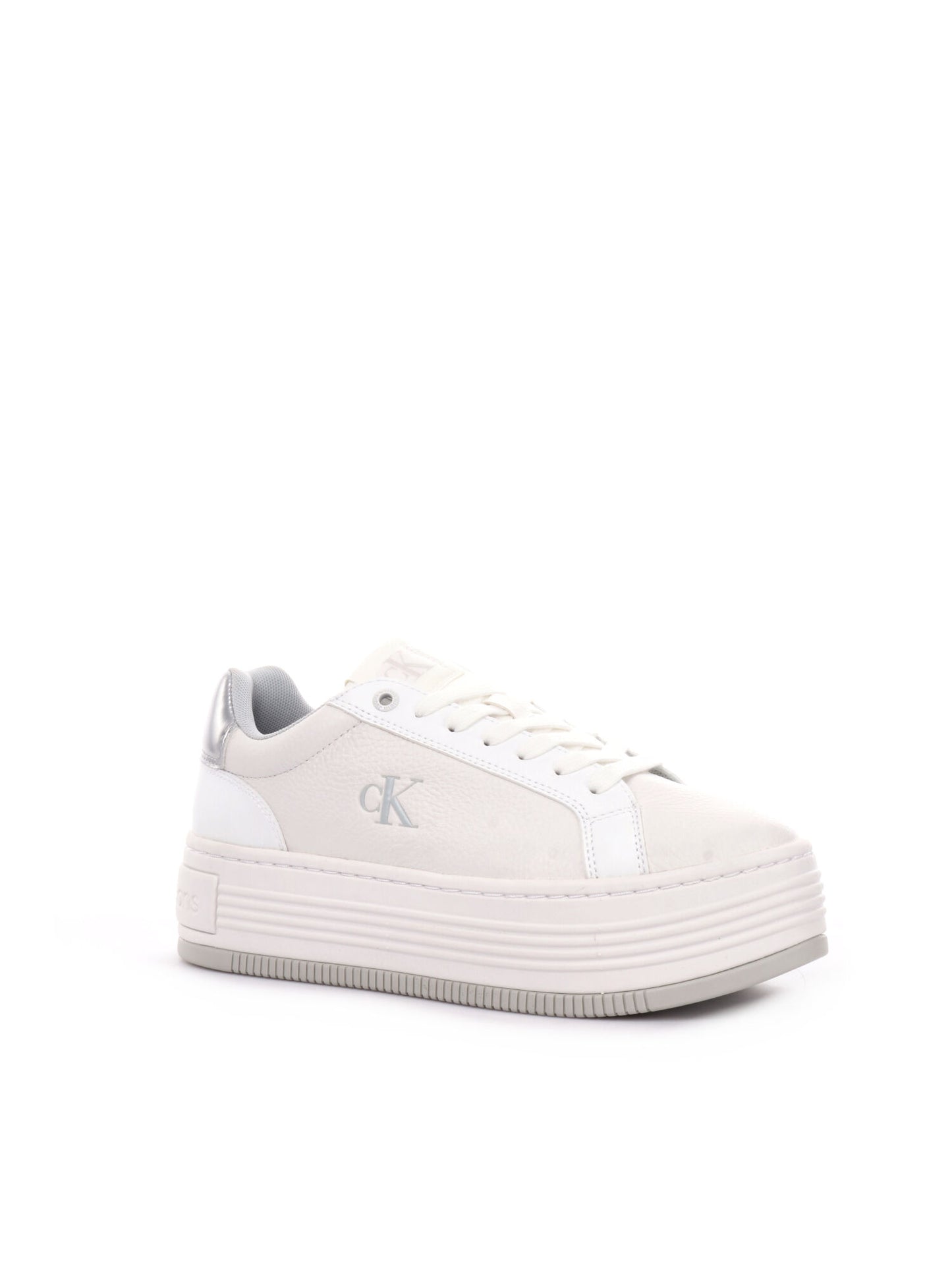 SNEAKERS BOLD FLATFORM LOW CALVIN KLEIN JEANS DONNA BIANCO ARGENTO
